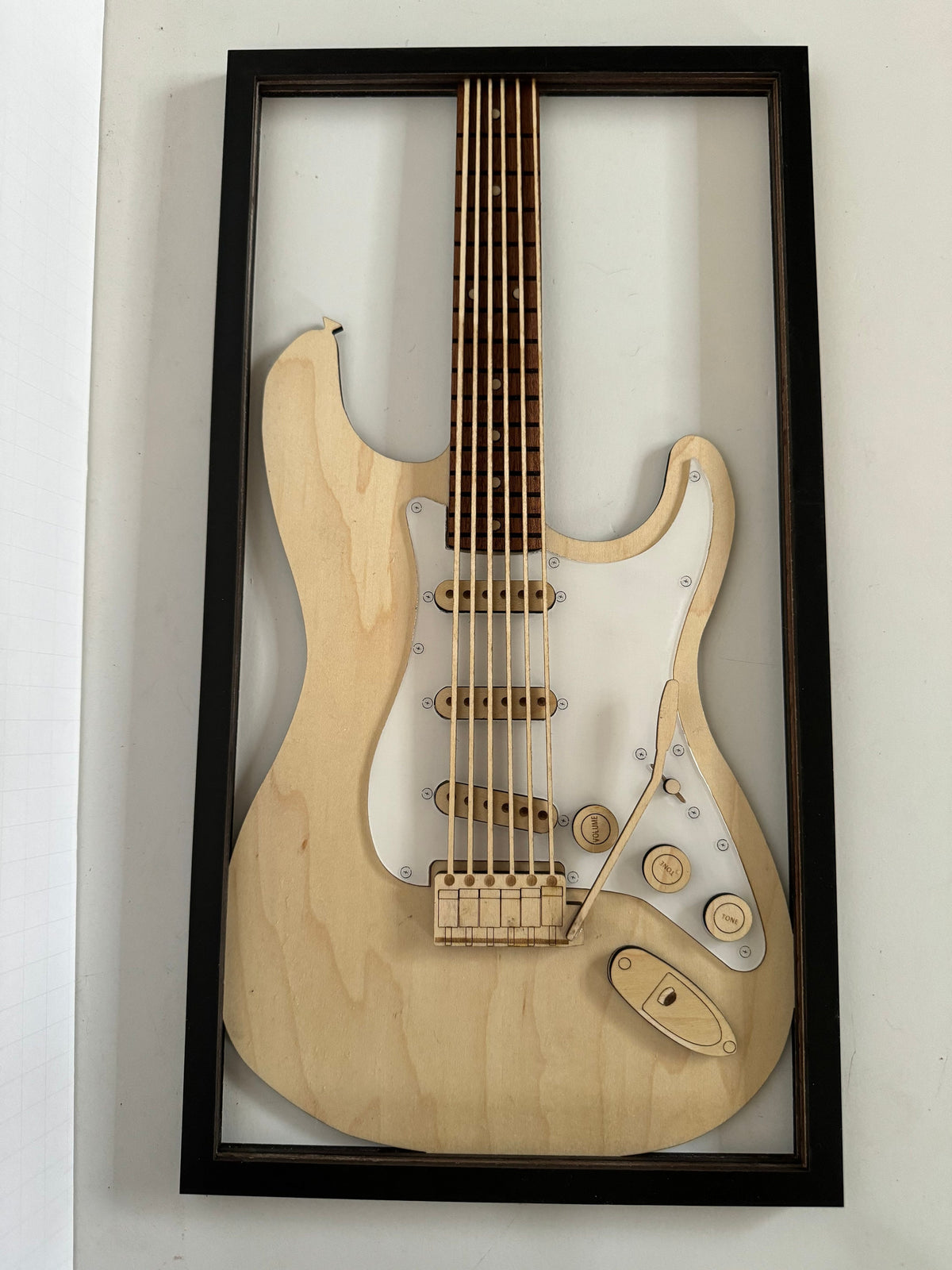 Guitar Wall Art, Electric Strat Style, Gift for Guitar Player, Gift for Music Lover, Wood Wall Art, Personalized Guitar Gift