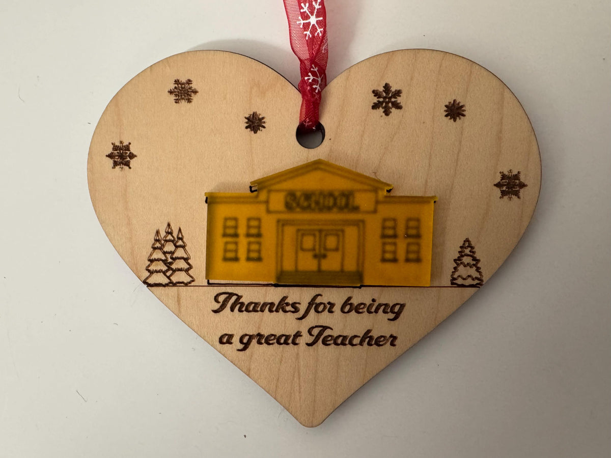 Christmas Ornament for Teacher, Handmade Farmhouse Style Christmas Decoration