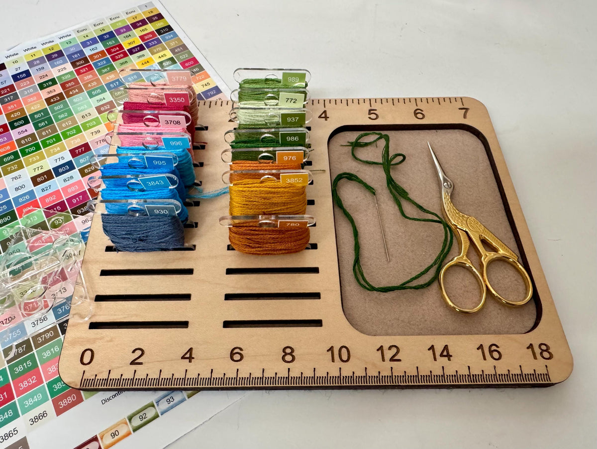 Wooden Embroidery Floss and Project Organizer
