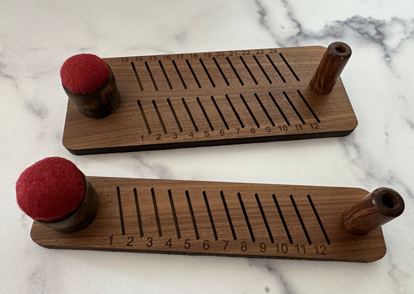 Embroidery Floss Organizer: Walnut or Maple, with Pin Cushion