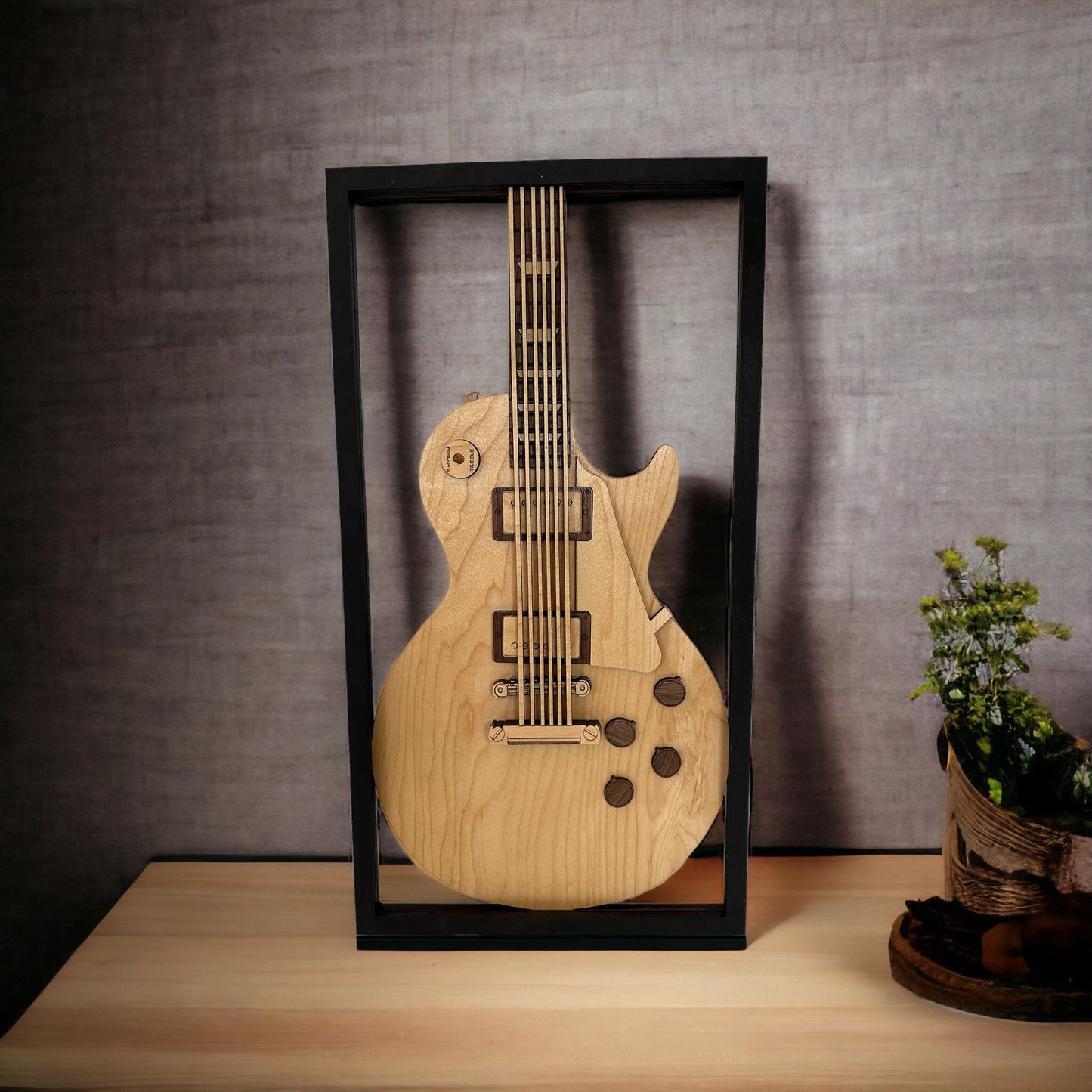 Electric Guitar Wall Art: Laser Cut LP Style, Wood Wall Art