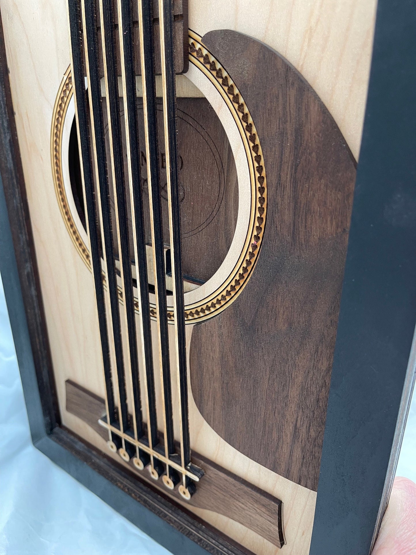 3D Acoustic Guitar Wall Art: Personalized Wood Music Gift, Wood Wall Art