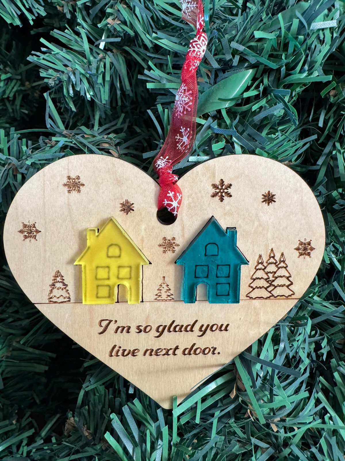 Christmas Ornament for Neighbor, Handmade Farmhouse Style Christmas Decoration