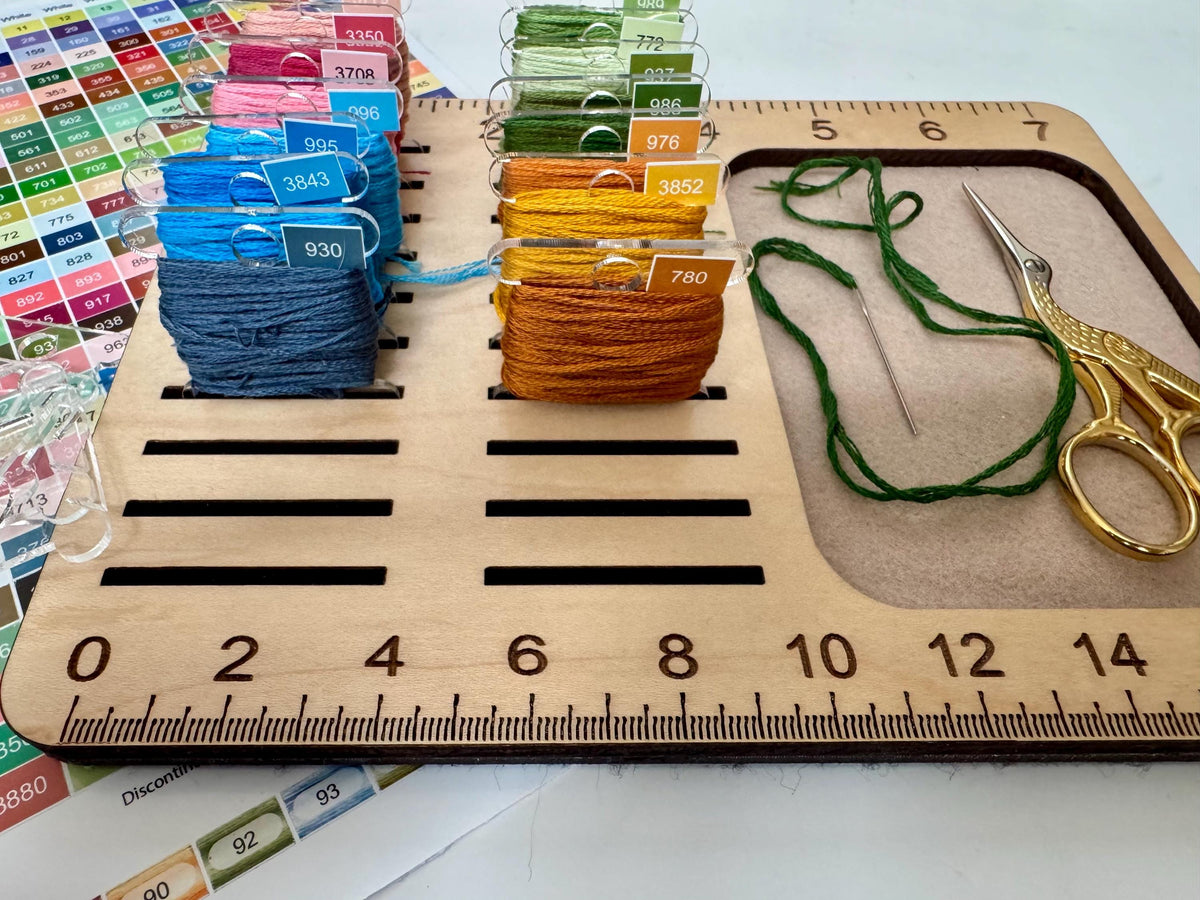 Wooden Embroidery Floss and Project Organizer