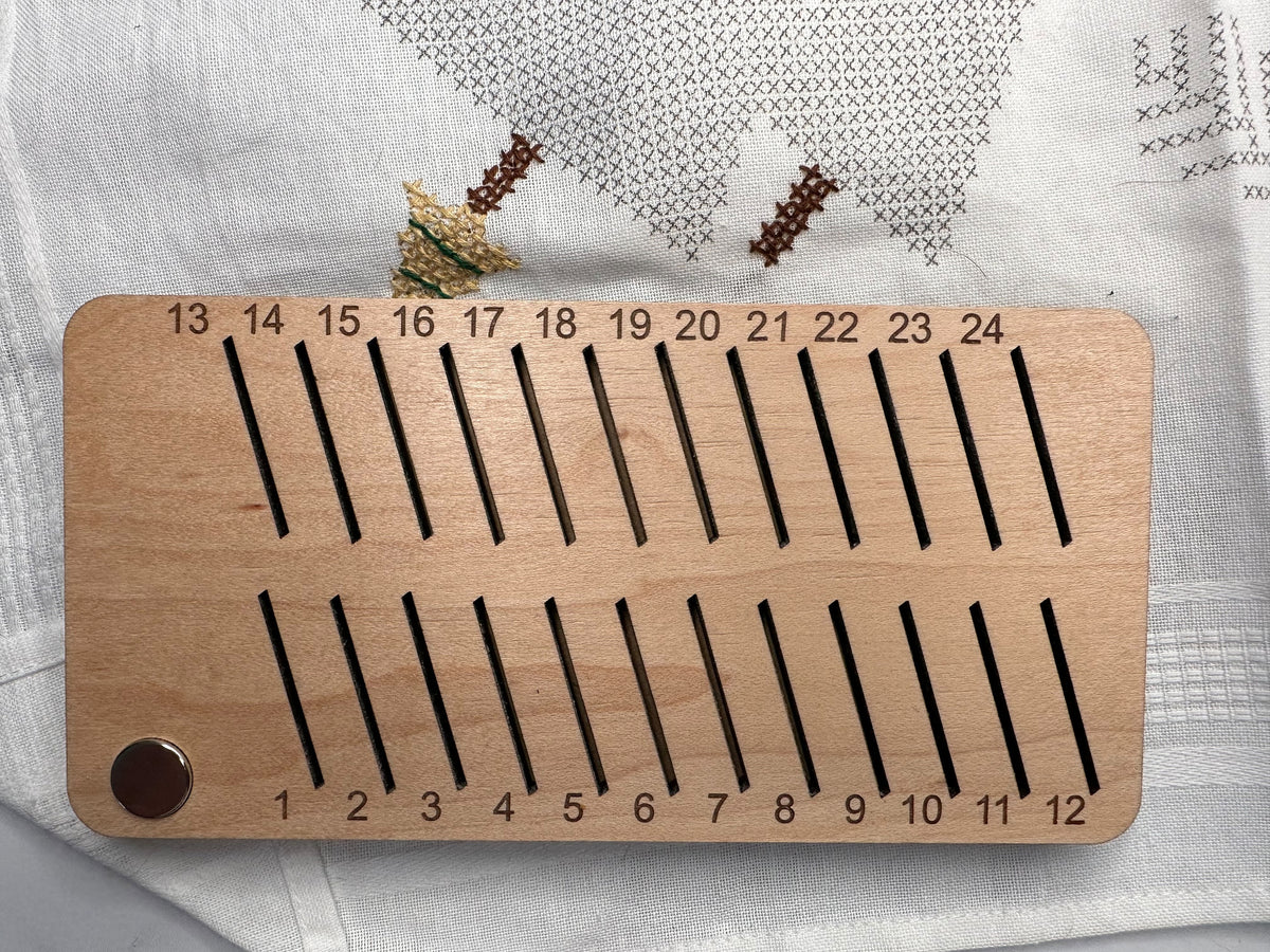 Wooden Embroidery Floss Organizer: Needle Holder, Project Organizer