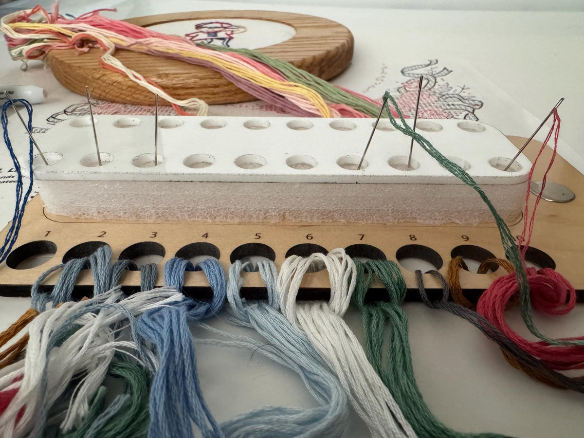 Embroidery WIP Organizer, Floss and Needle Project Organizer