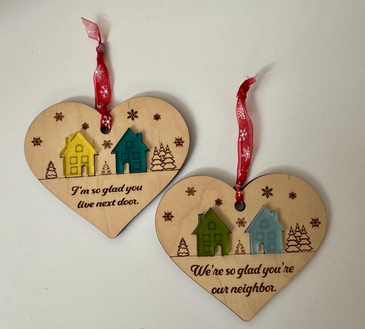Christmas Ornament for Neighbor, Handmade Farmhouse Style Christmas Decoration