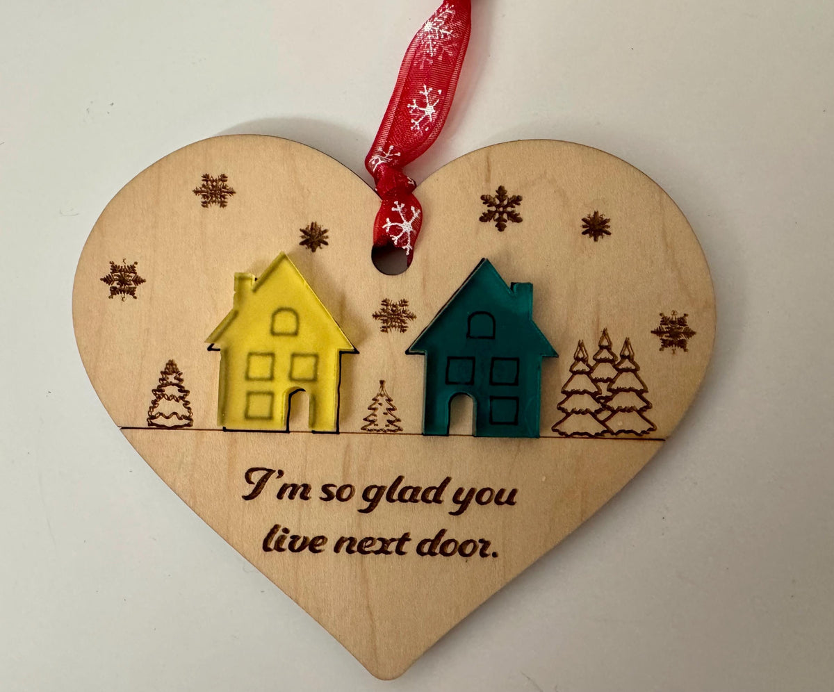 Christmas Ornament for Neighbor, Handmade Farmhouse Style Christmas Decoration