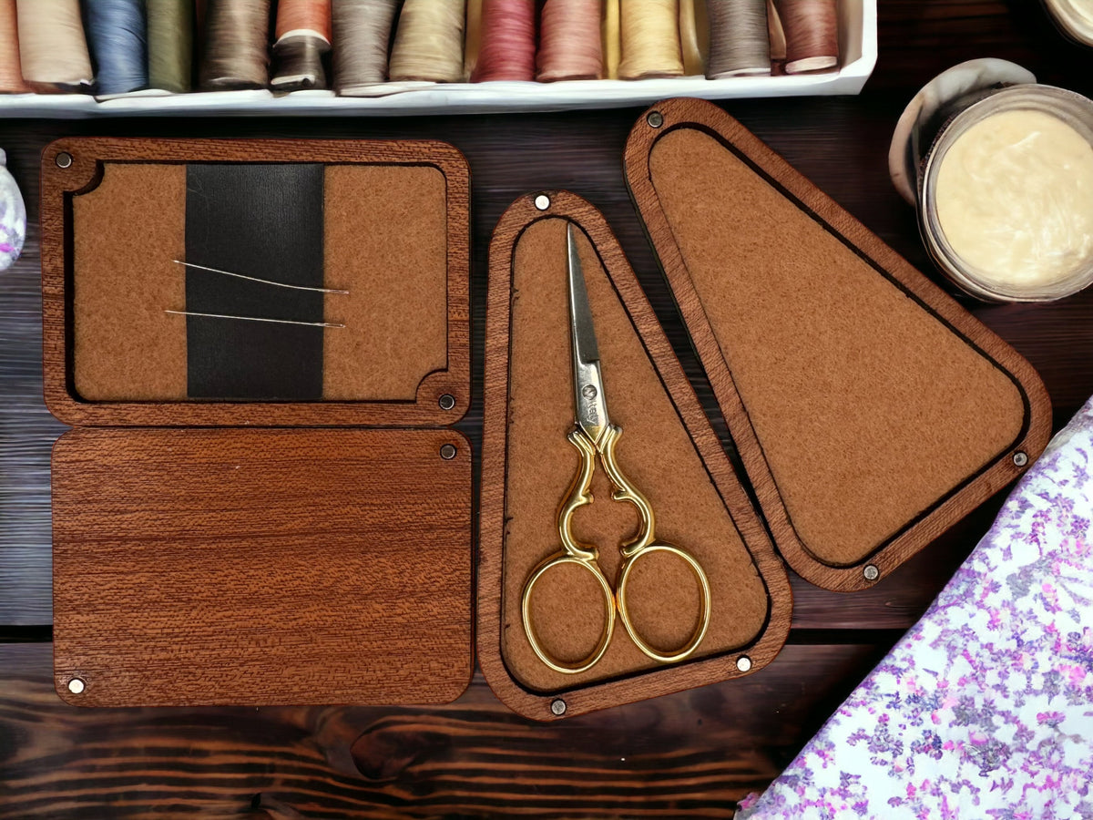 Cherry Wood Needle Case: Magnetic Embroidery Needle Holder