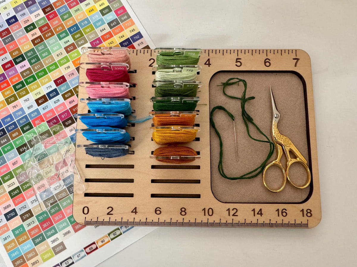 Wooden Embroidery Floss and Project Organizer