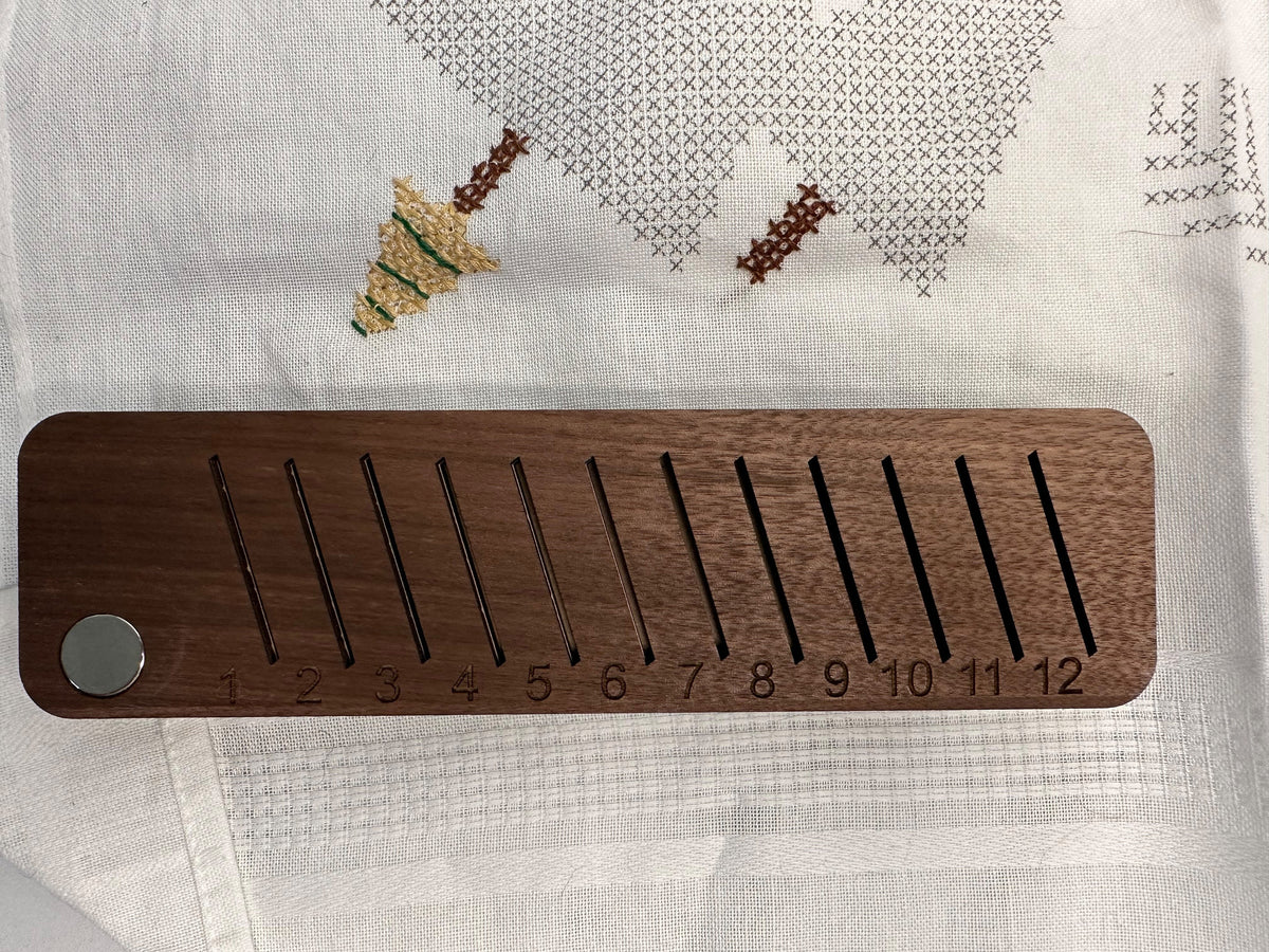 Wooden Embroidery Floss Organizer: Needle Holder, Project Organizer
