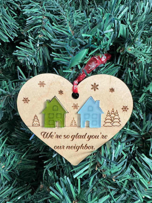Christmas Ornament for Neighbor, Handmade Farmhouse Style Christmas Decoration