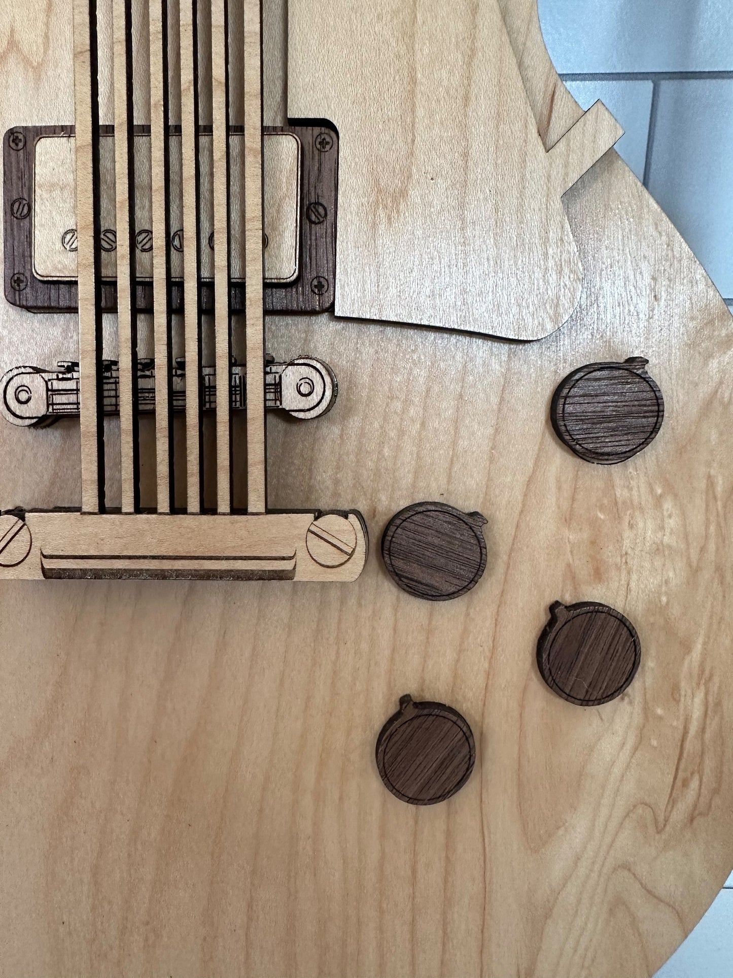 Electric Guitar Wall Art: Laser Cut LP Style, Wood Wall Art