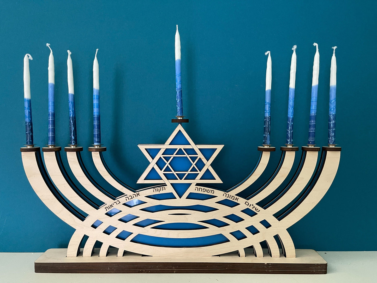 Handcrafted Maple Hanukkiah | Personalized Hanukkah Menorah | Custom Engraved | Jewish Gift | Bar Bat Mitzvah Gift