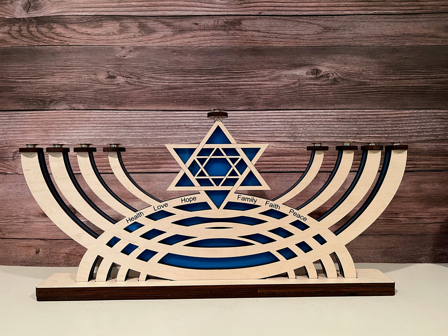 Handcrafted Maple Hanukkiah | Personalized Hanukkah Menorah | Custom Engraved | Jewish Gift | Bar Bat Mitzvah Gift