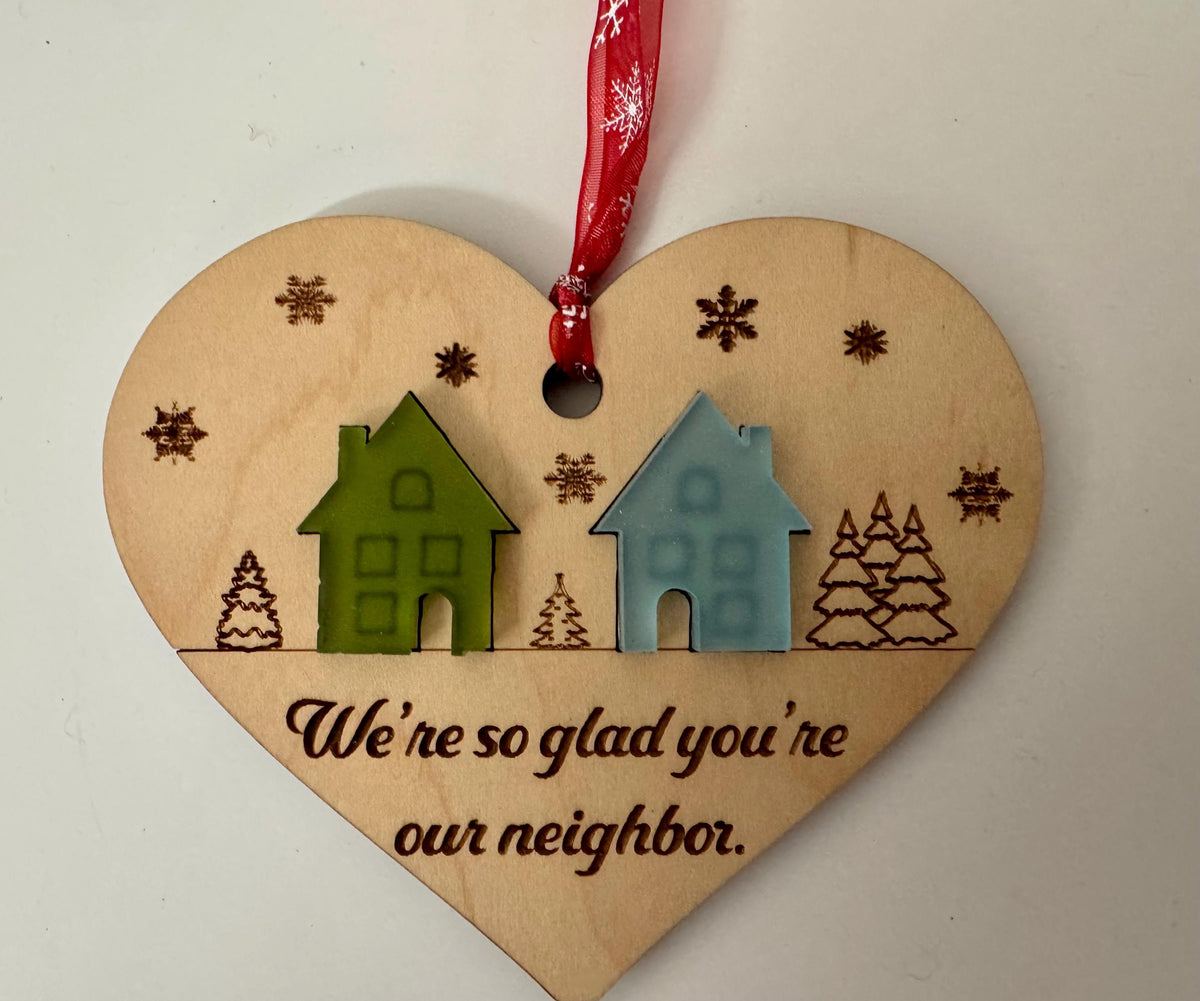 Christmas Ornament for Neighbor, Handmade Farmhouse Style Christmas Decoration