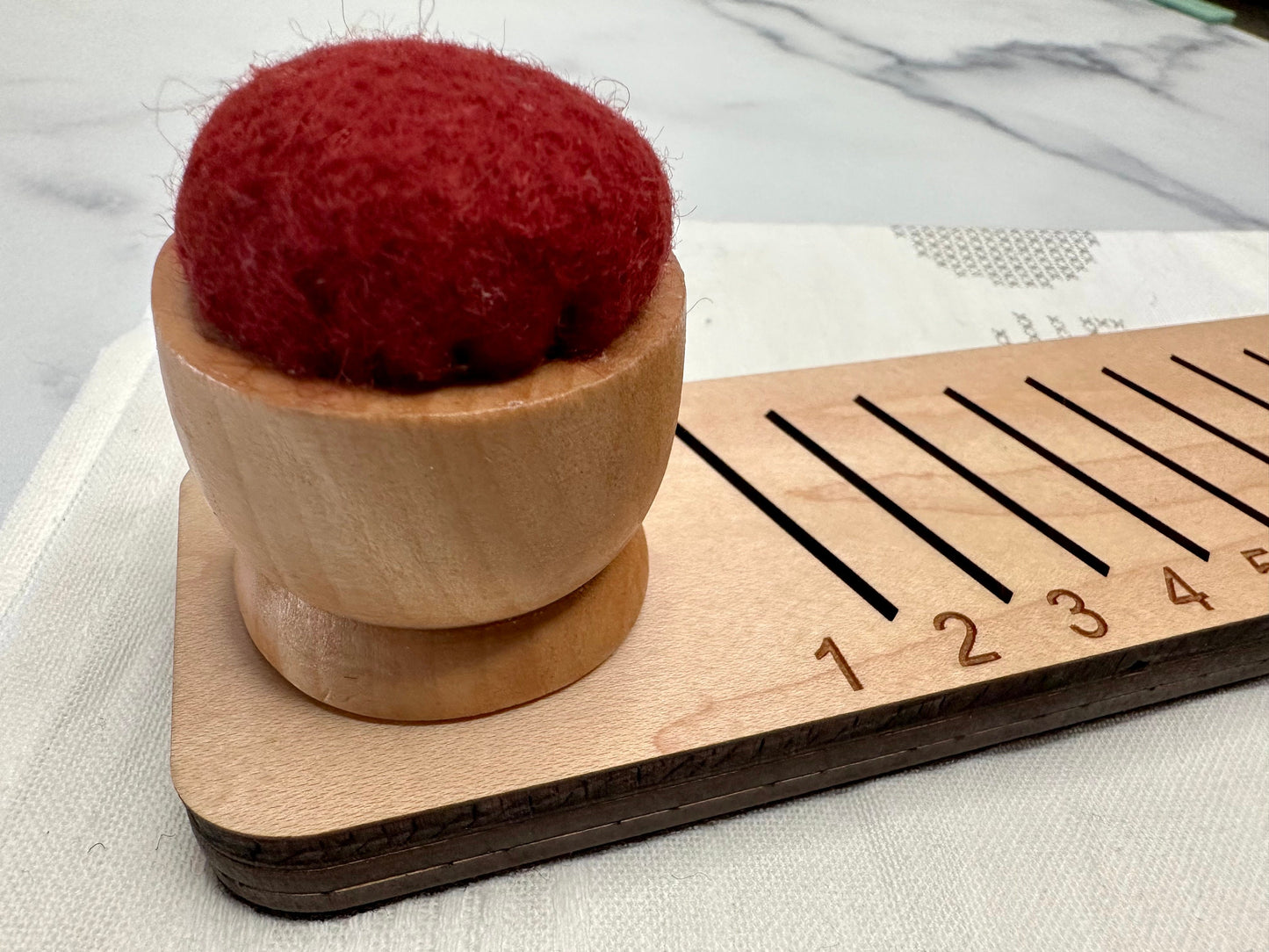 Embroidery Floss Organizer: Walnut or Maple, with Pin Cushion