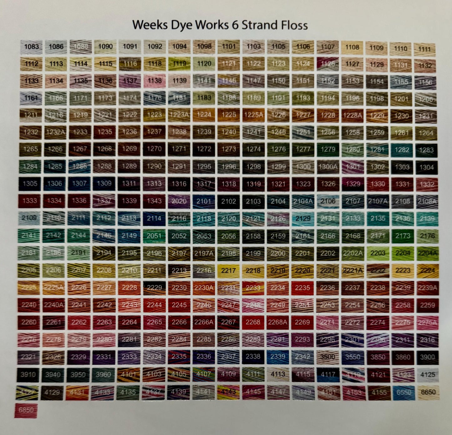 WDW 6 Strand Color Stickers for Bobbins, Embroidery Bobbin labels,  Floss Drop Color Labels, Weeks Dye Works Labels