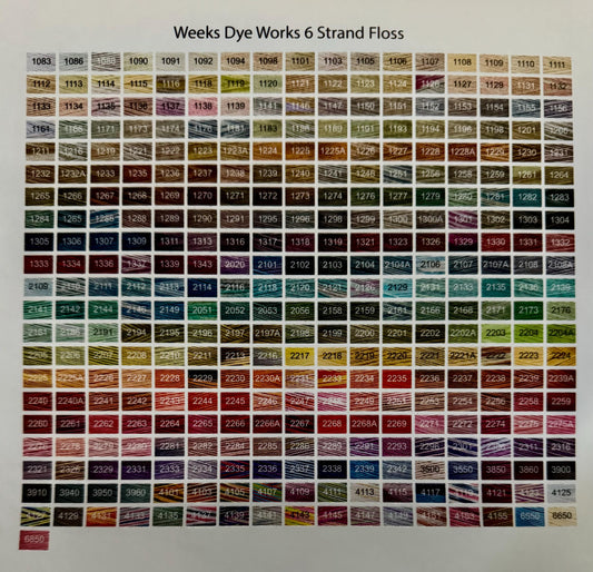 WDW 6 Strand Color Stickers for Bobbins, Weeks Dye Works Labels