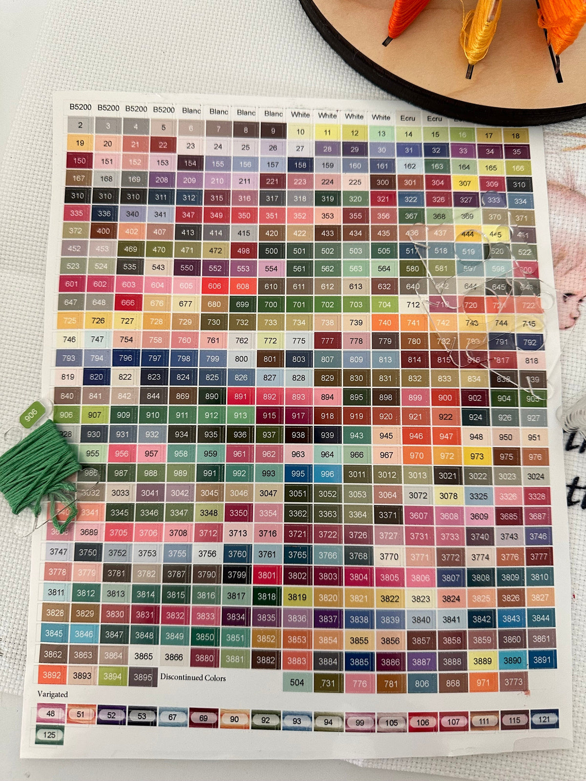 DMC Floss Bobbin Stickers: Waterproof Vinyl Labels, Full Color Set