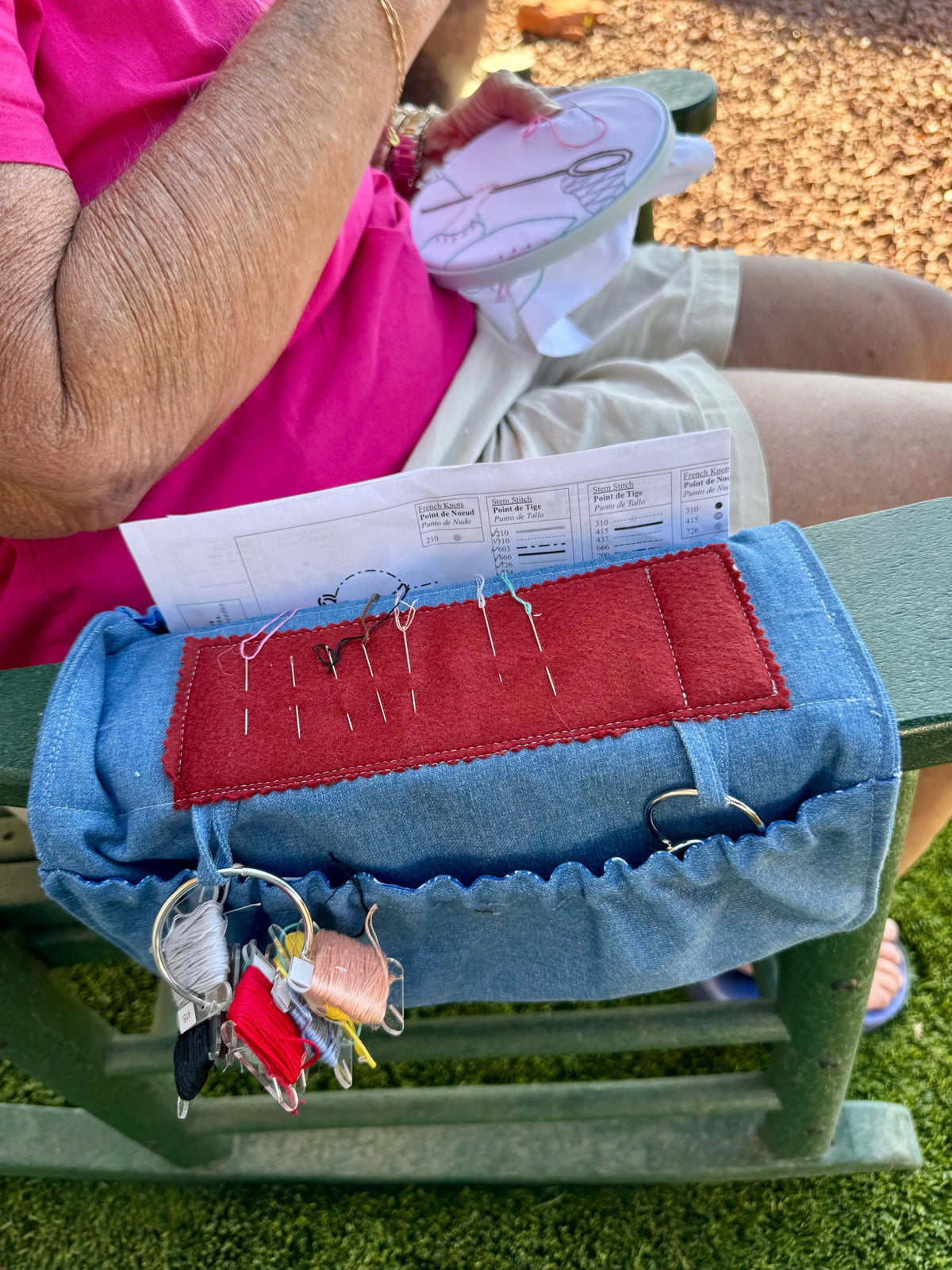 Embroidery and Cross Stitch Organizer for Armchair, Travel, Work in Progress