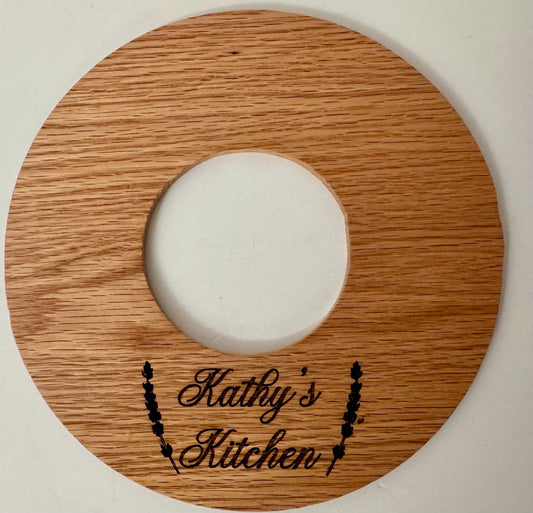 Solid Oak KitchenAid Mixer Bowl Cover, Personalized Mixer Accessory