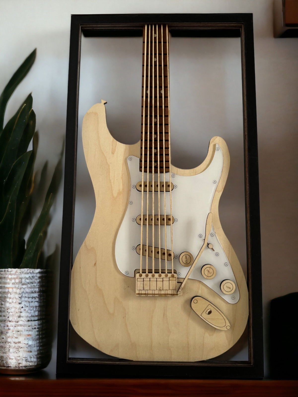 Guitar Wall Art, Electric Strat Style, Gift for Guitar Player, Gift for Music Lover, Wood Wall Art, Personalized Guitar Gift