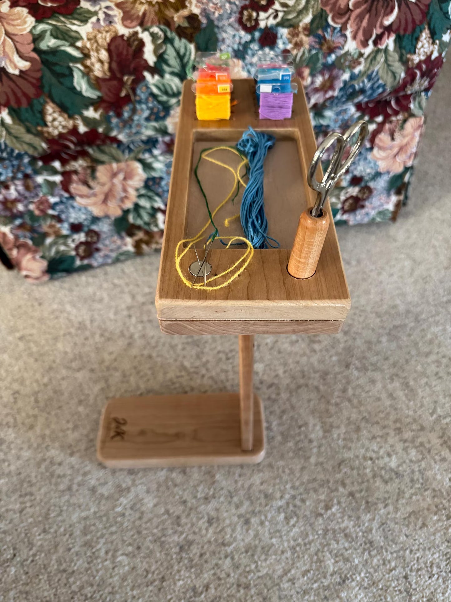 Handcrafted Wood Needlework Organizer