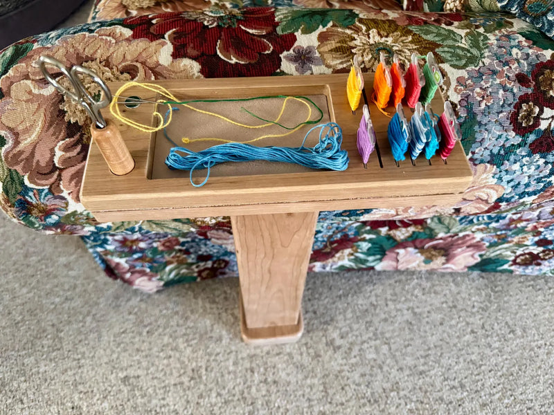 Handcrafted Wood Needlework Organizer