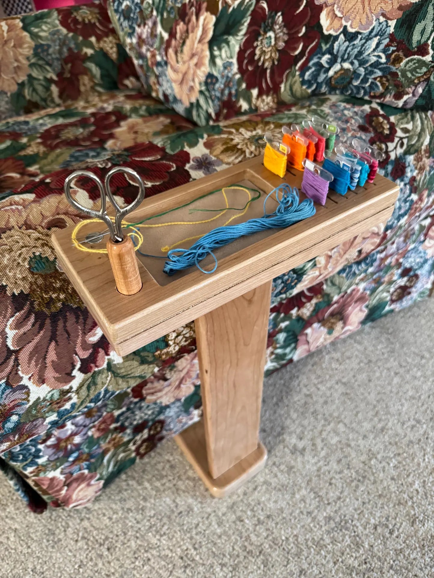 Handcrafted Wood Needlework Organizer