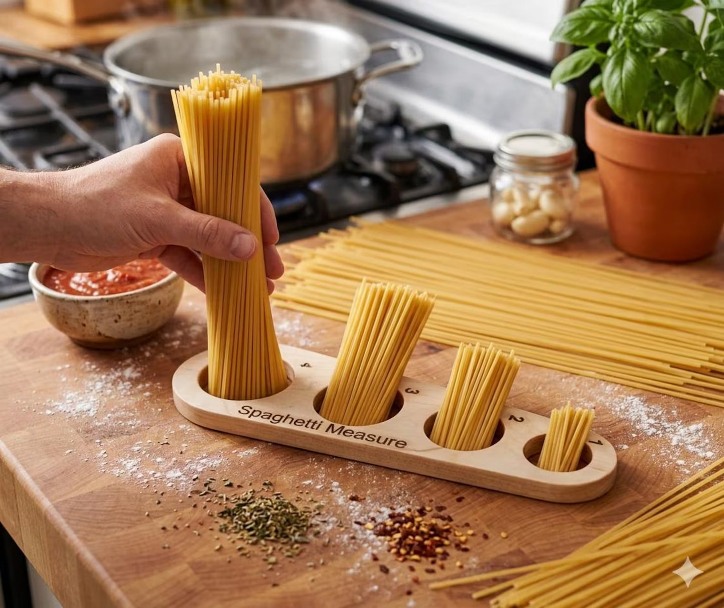 Solid Maple Spaghetti Measuring Tool