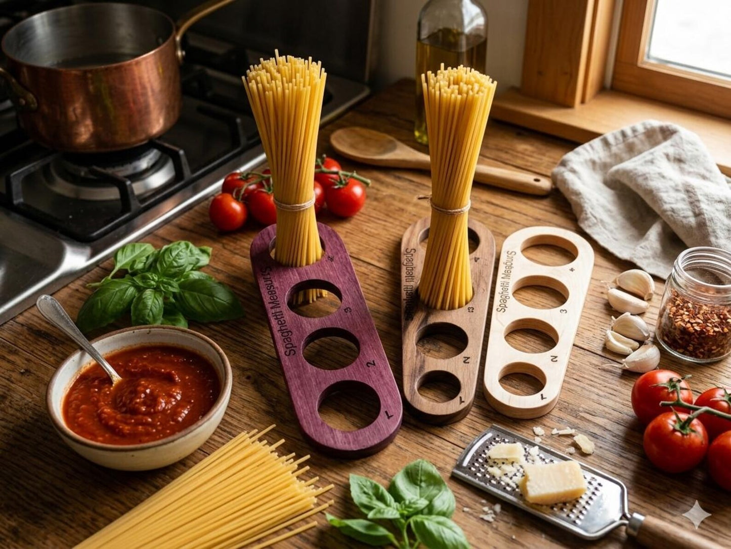 Solid Maple Spaghetti Measuring Tool